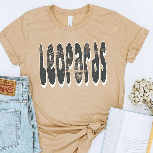 Leopards Retro Distressed School Spirit DTF Transfer