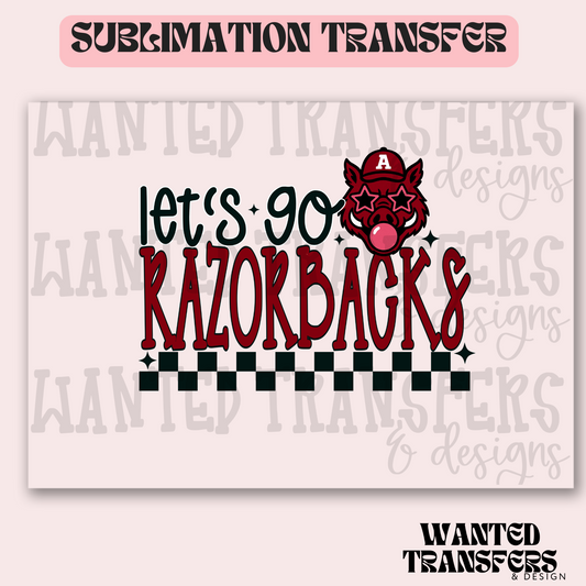 Let's Go Razorbacks Exclusive Sublimation Transfer