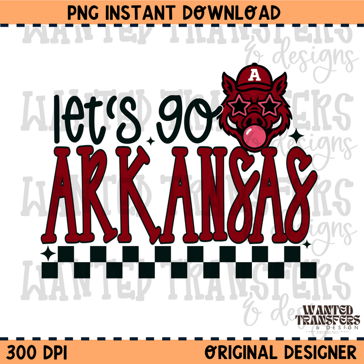 Let's Go Arkansas PNG Digital Download