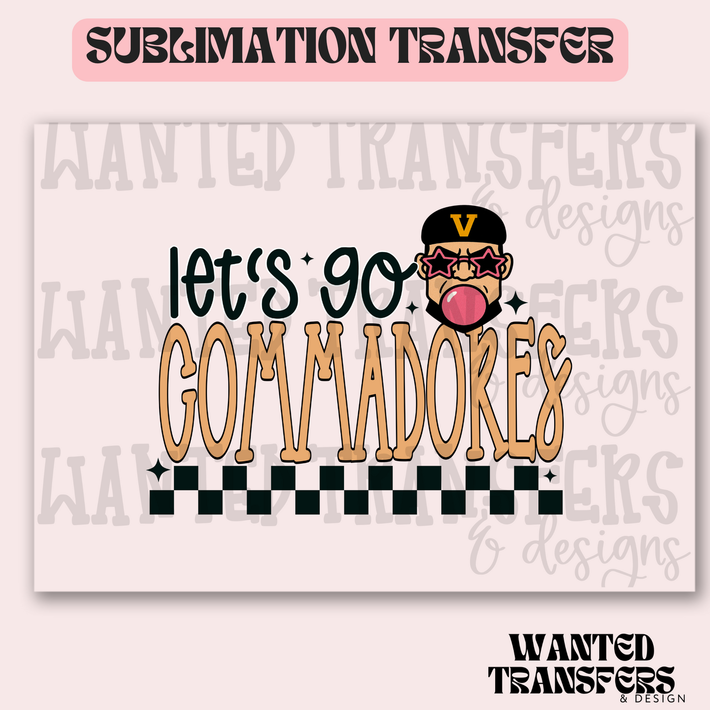 Let's Go Commadores Exclusive Sublimation Transfer