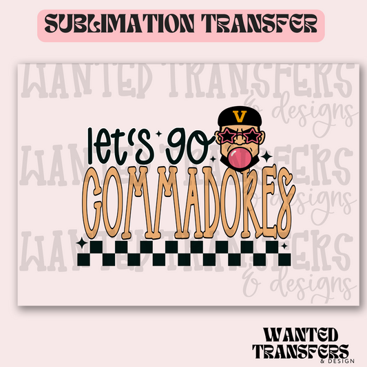 Let's Go Commadores Exclusive Sublimation Transfer