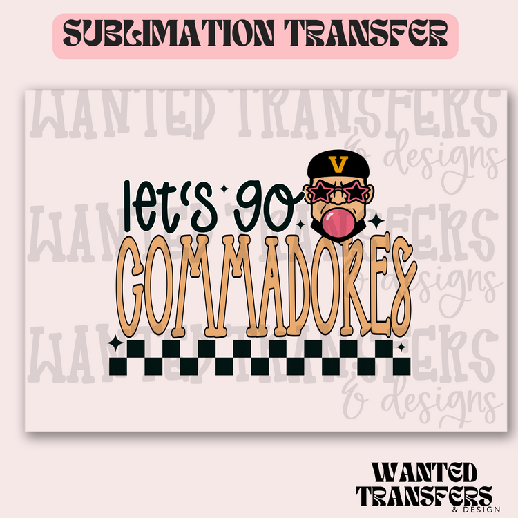 Let's Go Commadores Exclusive Sublimation Transfer