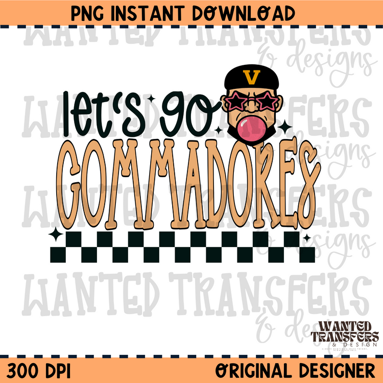 Let's Go Commadores PNG Digital Download