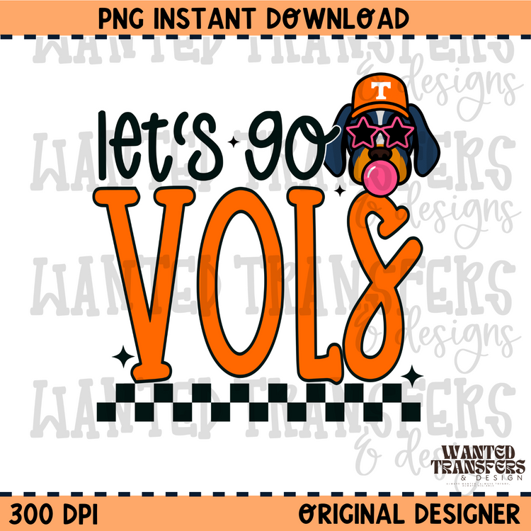Let's Go Vols PNG Digital Download