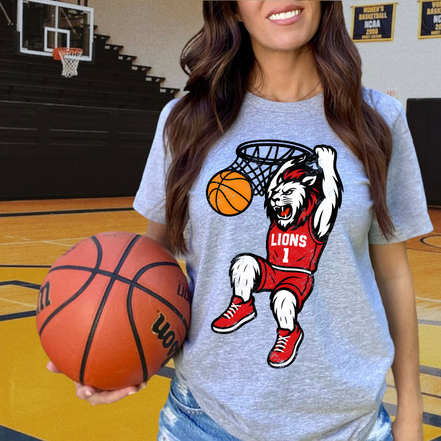 Lions Red DTF Transfer