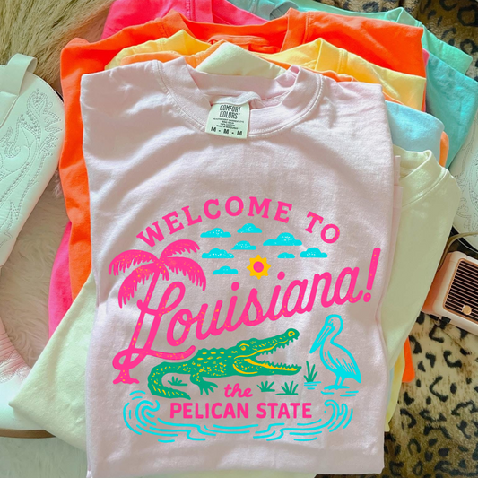 Neon Welcome To Louisiana DTF Transfer