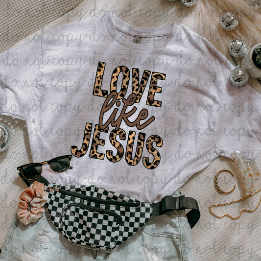 Love Like Jesus Leopard Print PNG Digital Download