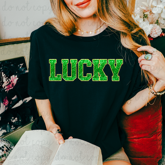 Faux Glitter Lucky DTF Transfer