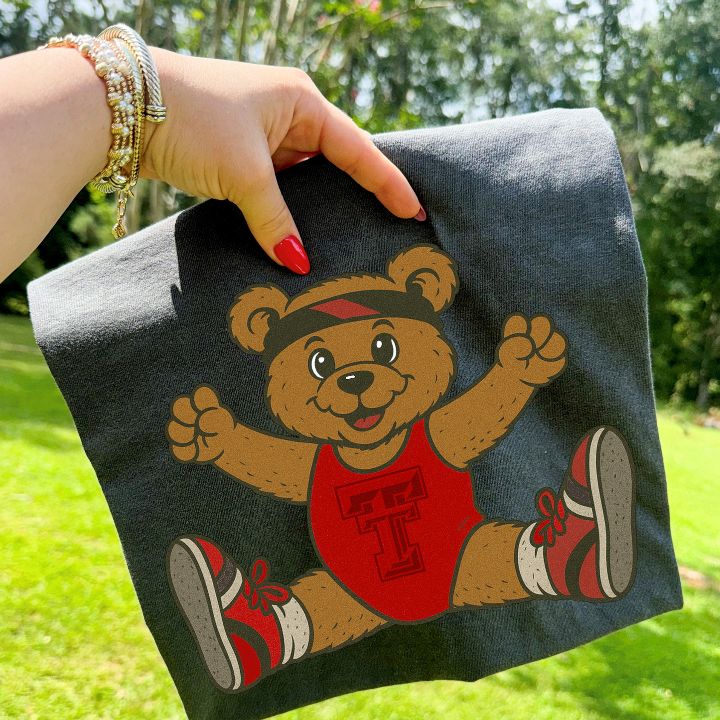 Mascot Bear Red Raiders DTF Transfer