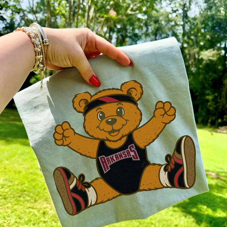 Mascot Bear Arkansas DTF Transfer