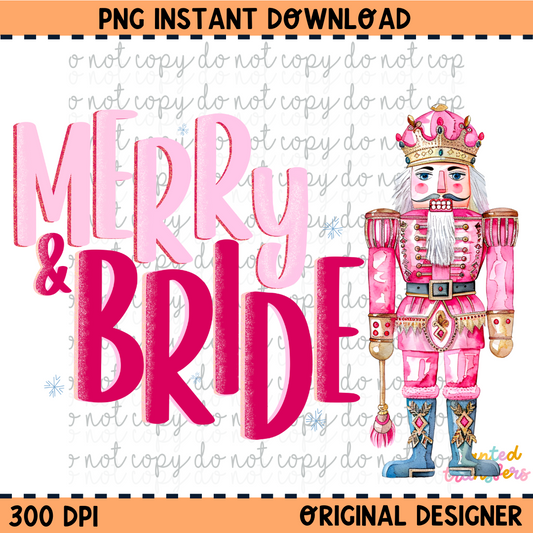 Merry & Bride Dots Christmas PNG Digital Download