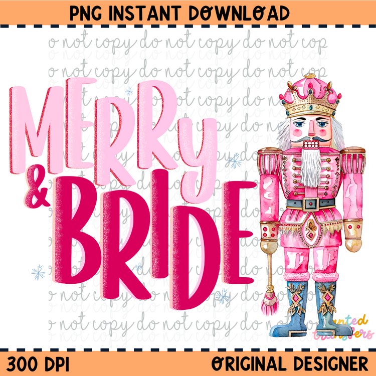 Merry & Bride Dots Christmas PNG Digital Download
