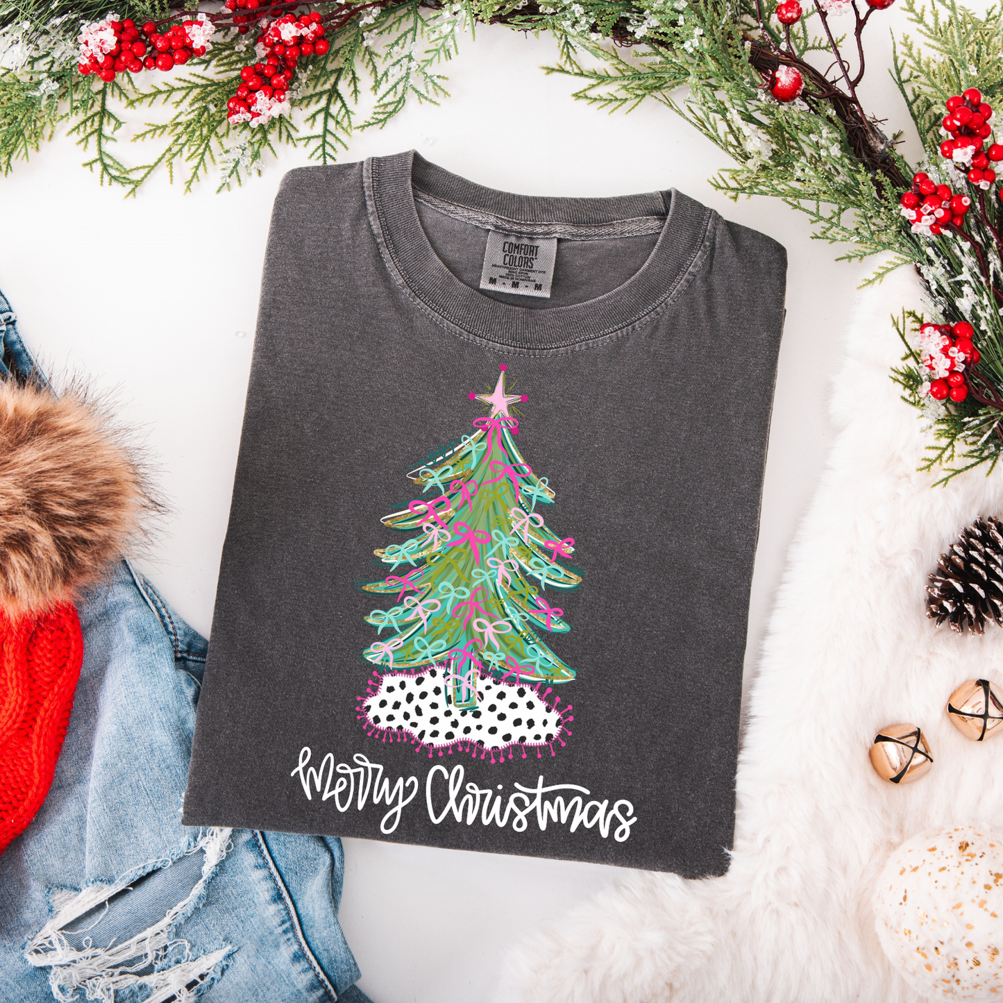 Merry Christmas Coquette Tree DTF Transfer