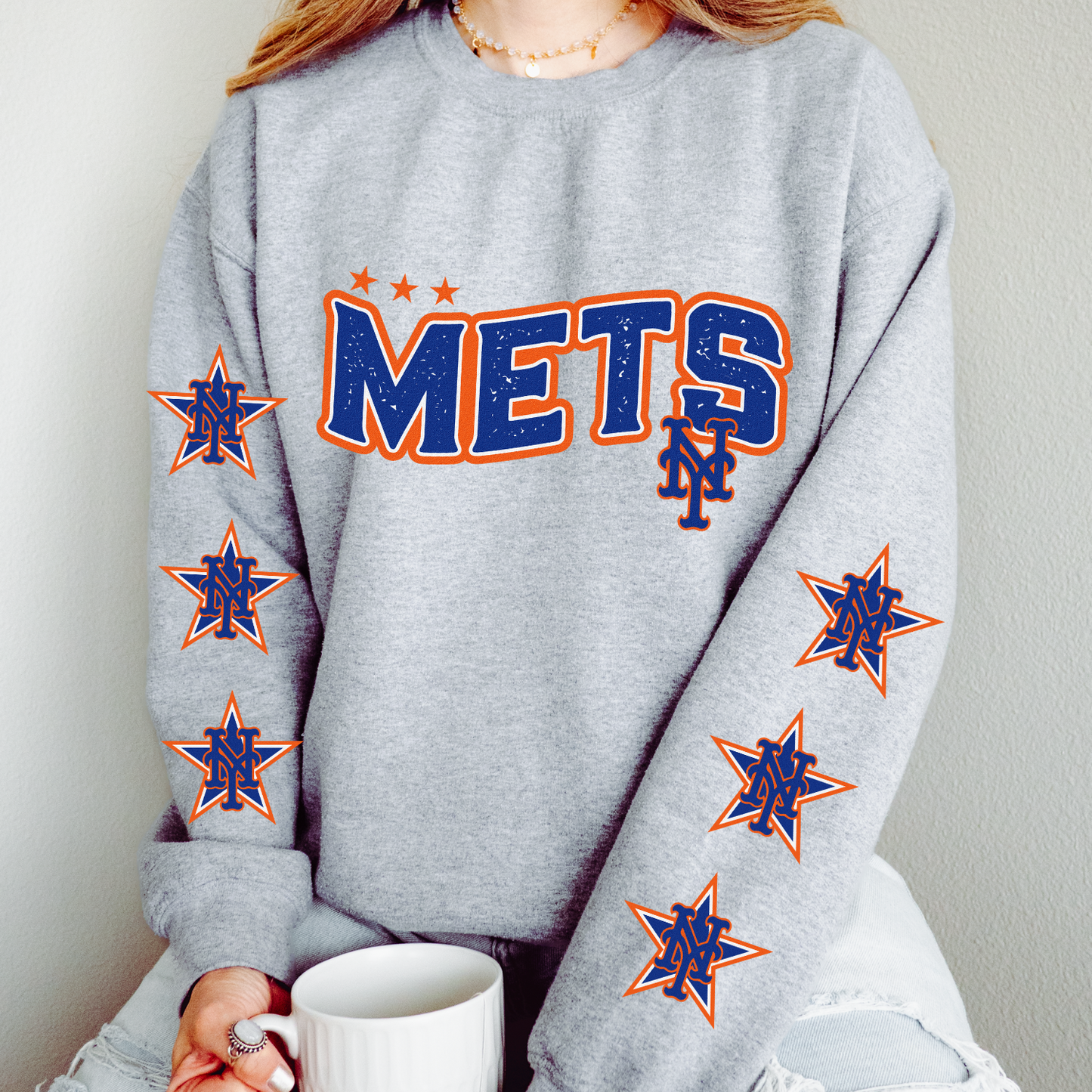 Mets Star DTF Transfer (BOTH SLEEVE + FRONT)