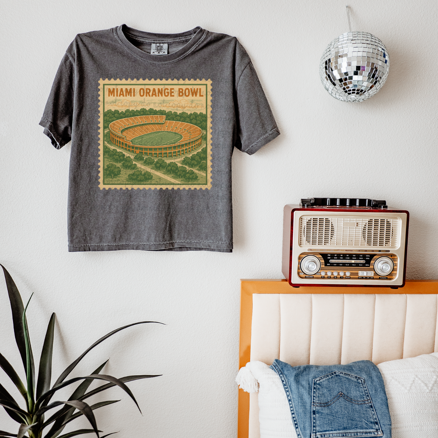 Vintage Stamp Miami Orange Bowl DTF Transfer