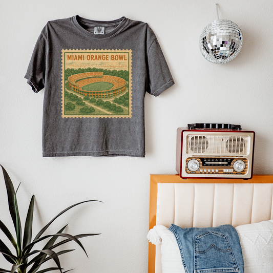 Vintage Stamp Miami Orange Bowl DTF Transfer