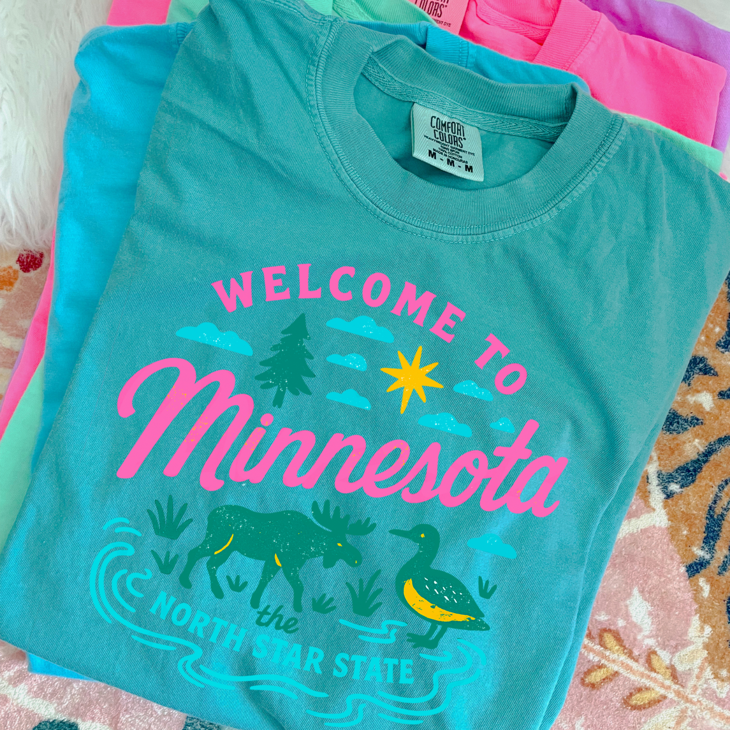 Neon Welcome To Minnesota DTF Transfer