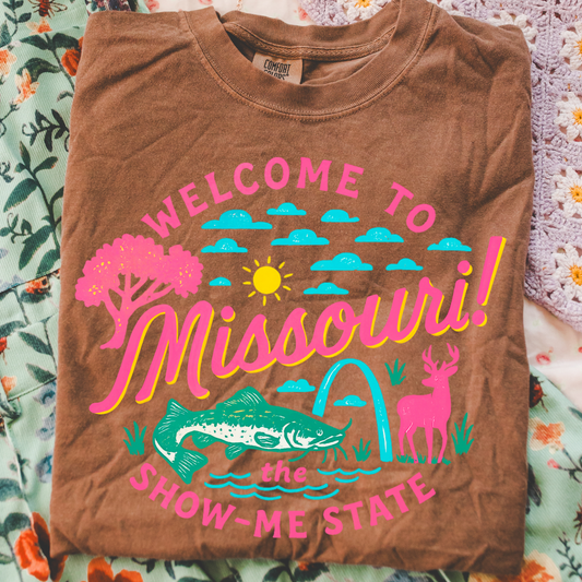Neon Welcome To Missouri DTF Transfer