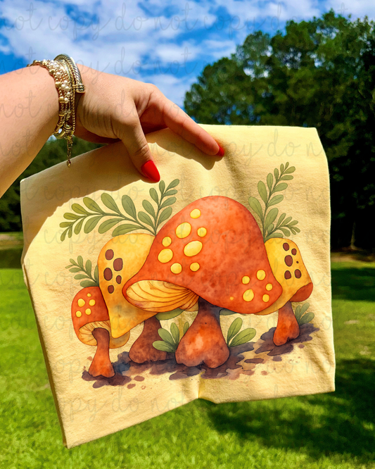 Watercolor Mushrooms DTF Transfer