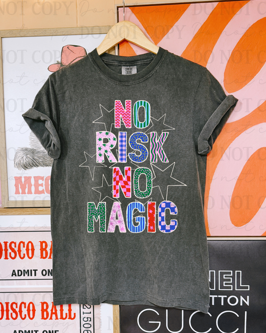 No Risk No Magic (White Stars) DTF Transfer