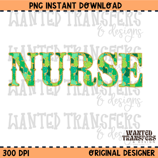 Nurse St. Patrick's Day Brushstroke Mama PNG Digital Download