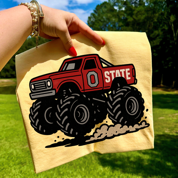 Monster Truck Game Day Ohio State DTF Transfer