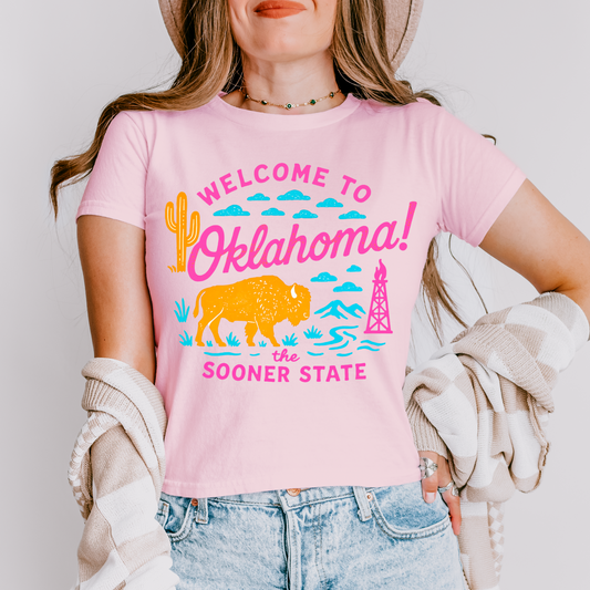 Neon Welcome To Oklahoma DTF Transfer