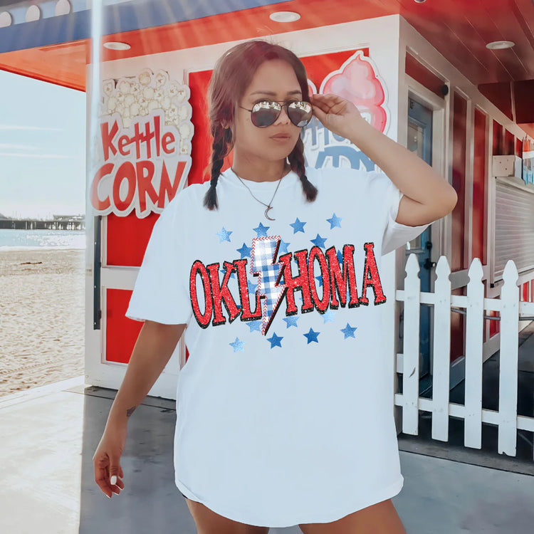 Retro Patriotic Oklahoma DTF Transfer