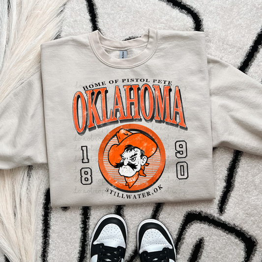 Oklahoma State Of Pistol Pete DTF Transfer