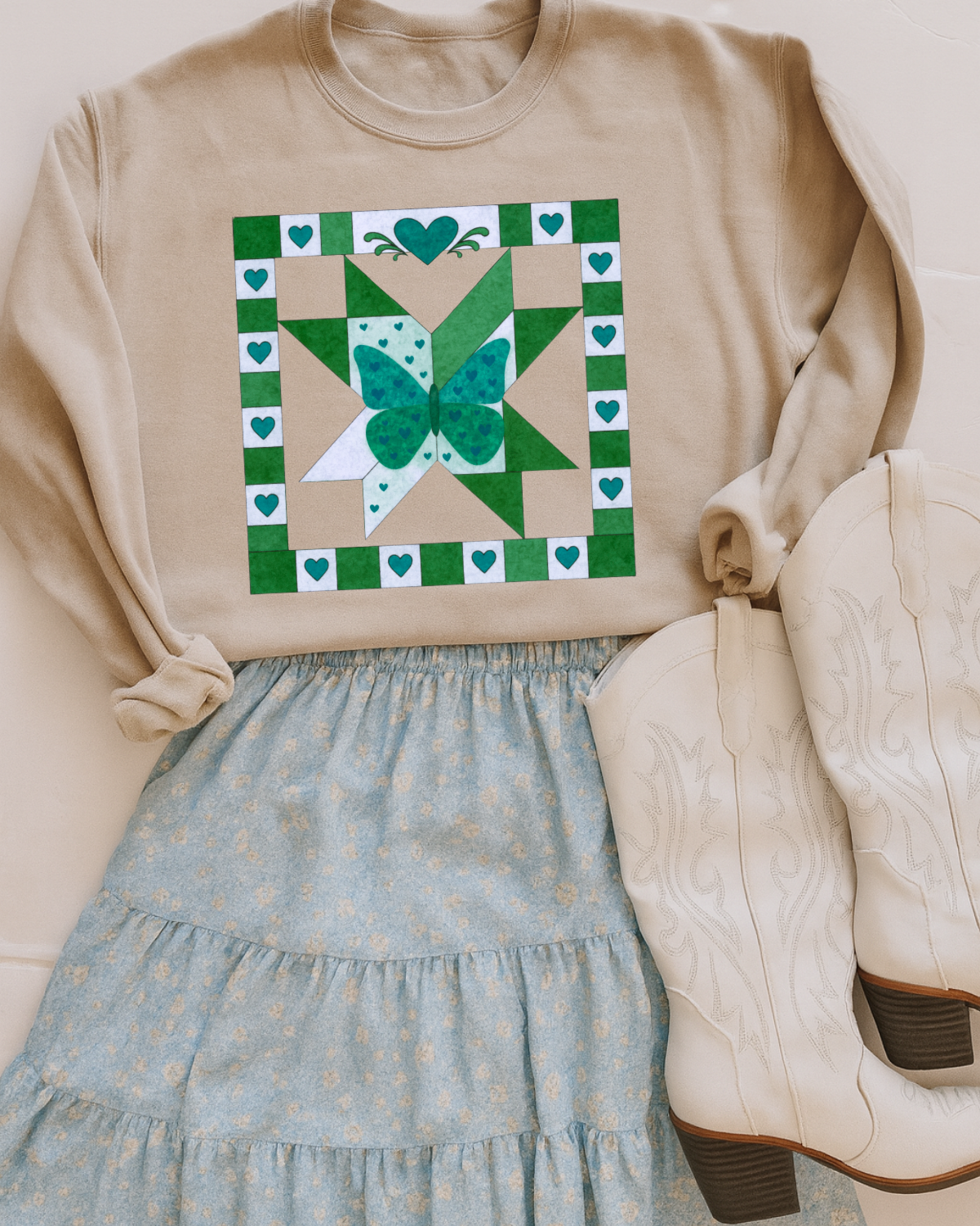 Old Timers Green Butterfly DTF Transfer