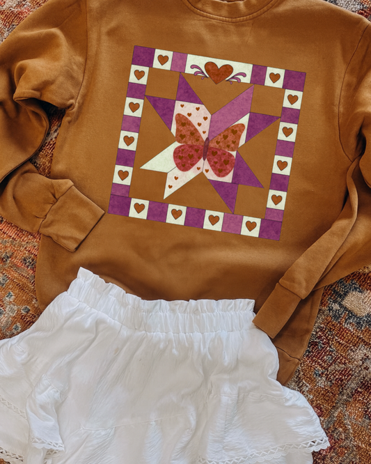 Old Timers Purple And Orange Butterfly DTF Transfer