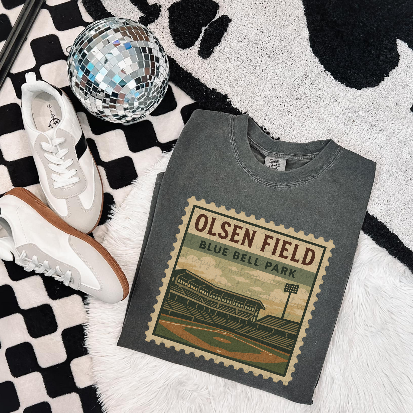 Vintage Stamp Olsen Field DTF Transfer