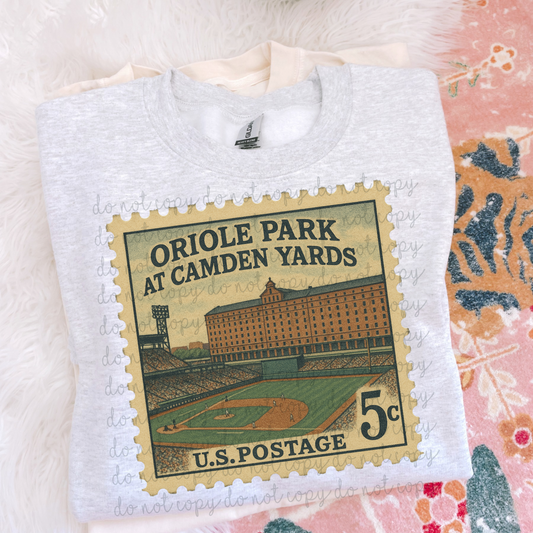 Vintage Stamp Oriole Park At Camden Yards DTF Transfer