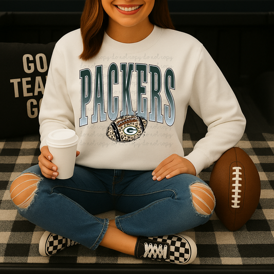 Packers Leopard Print Football DTF Transfers