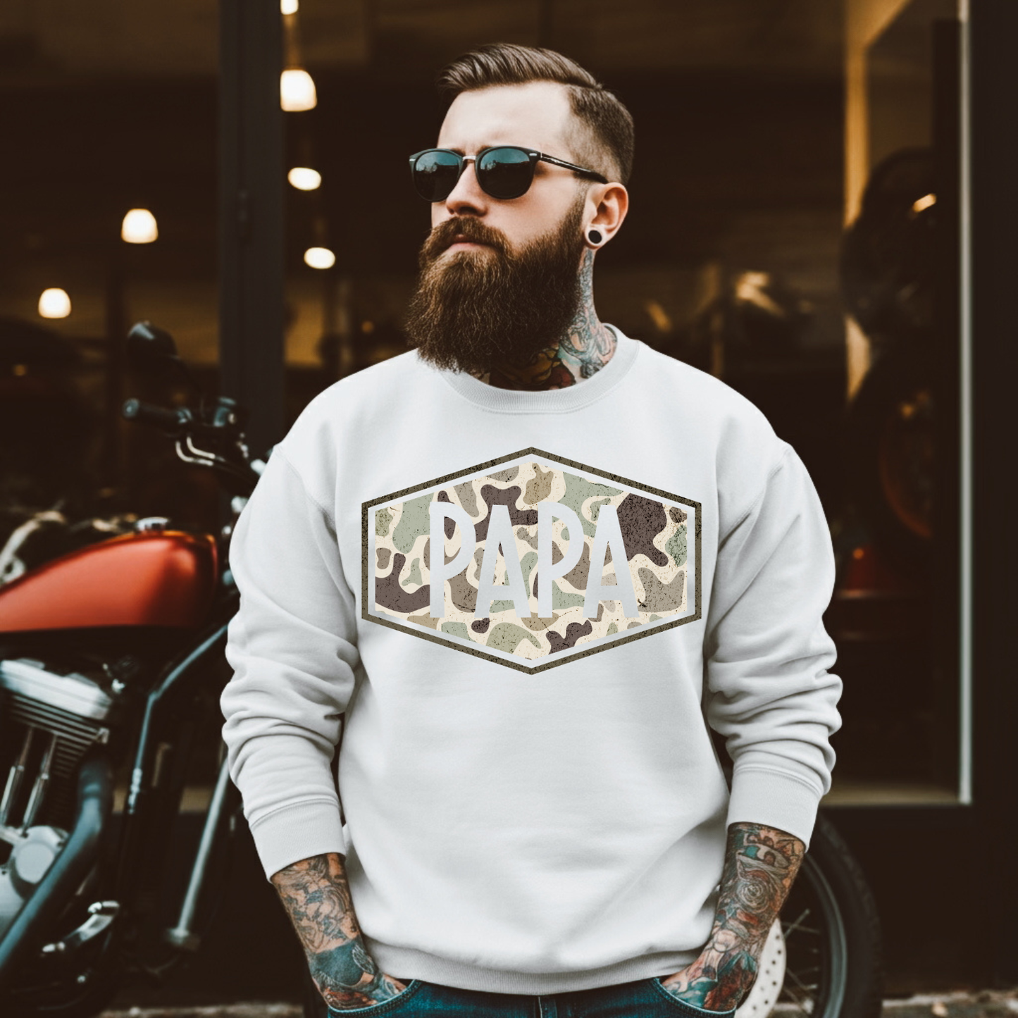 Camo Patch Papa DTF Transfer