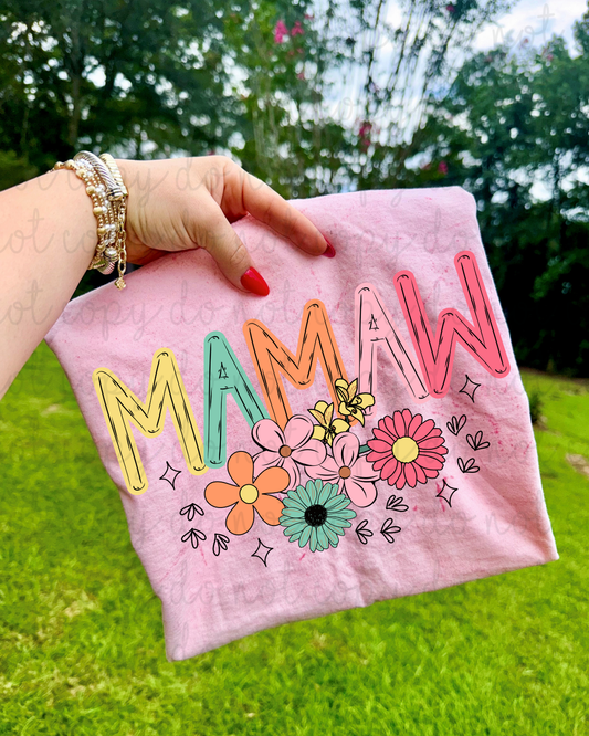 Pastel Floral Mamaw DTF Transfer