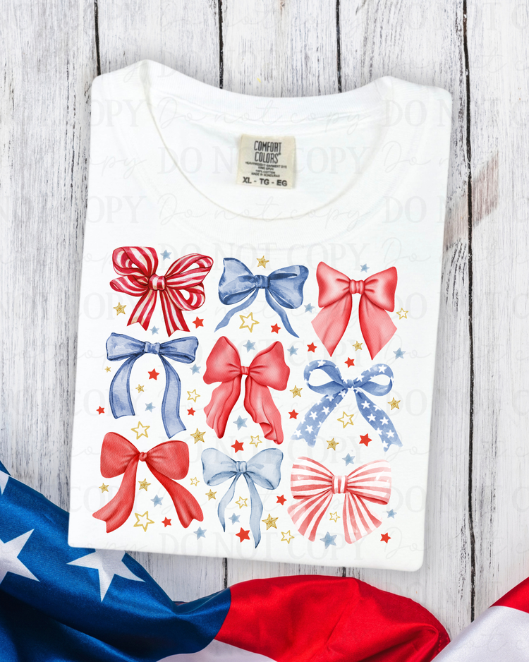 Patriotic Bows DTF Transfer
