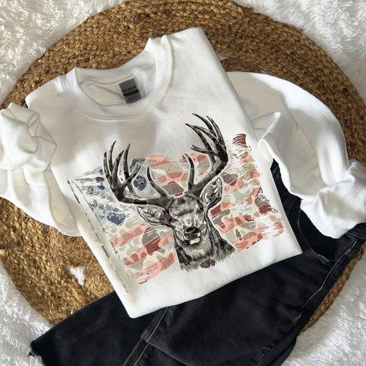 Flag Deer DTF Transfer