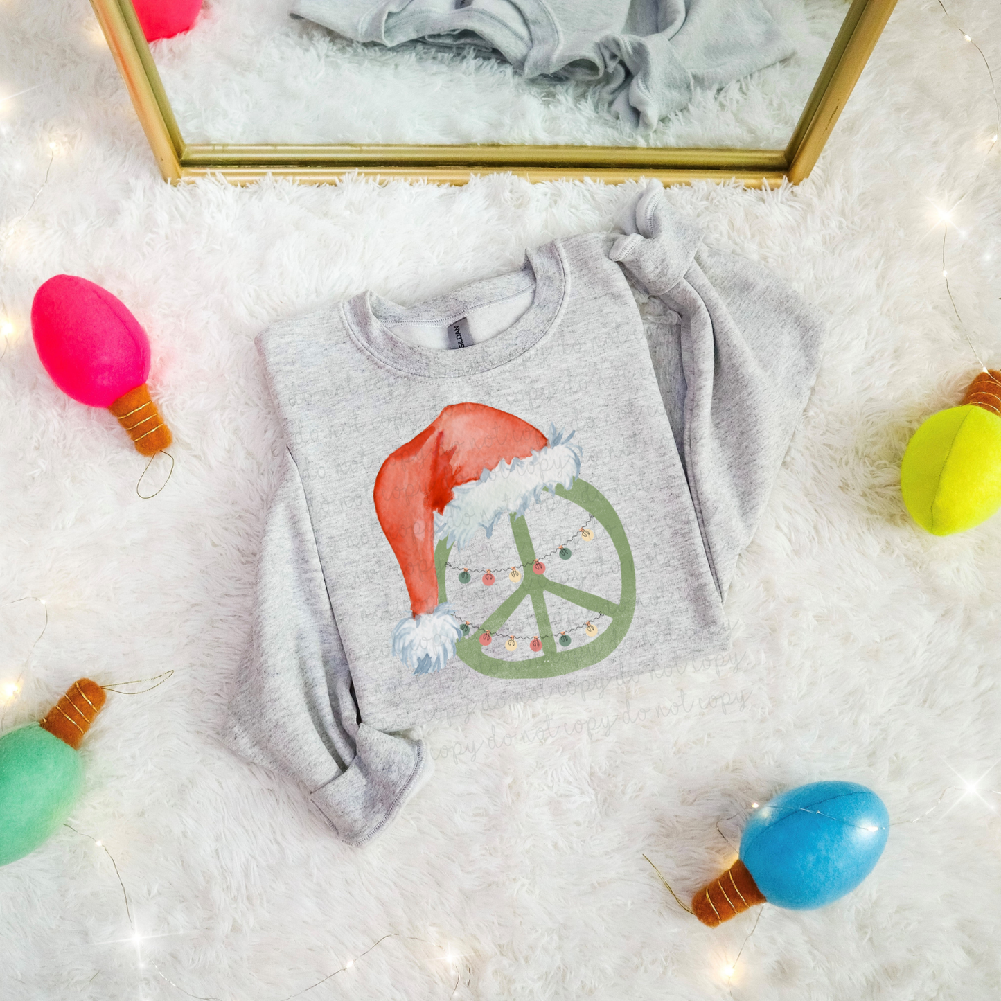 Peace Sign Santa Hat DTF Transfer