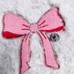 Pink Coquette Sequin Bow Chenille Patch