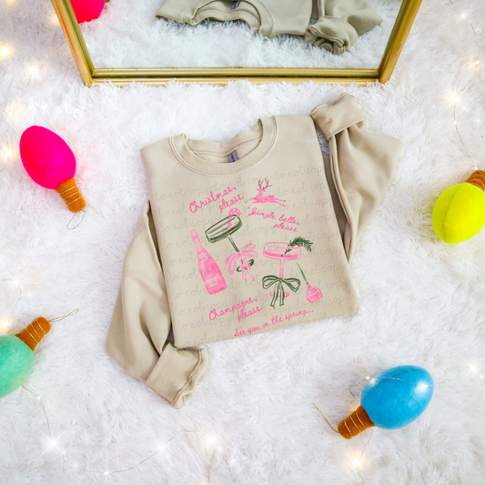 Pink Christmas, Please DTF Transfer