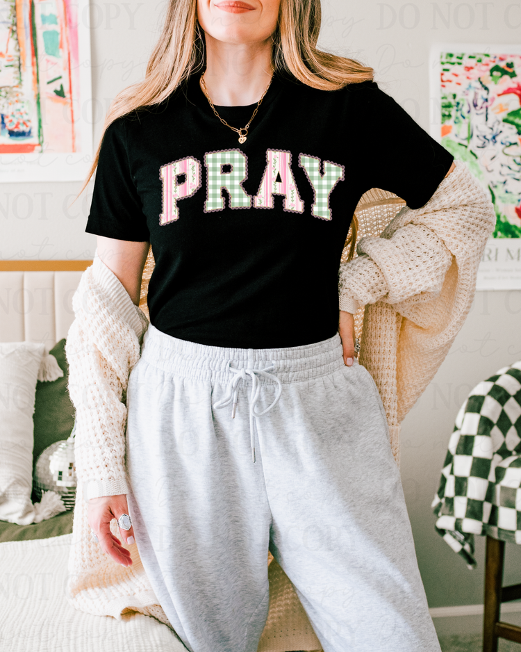Pink Pray DTF Transfer