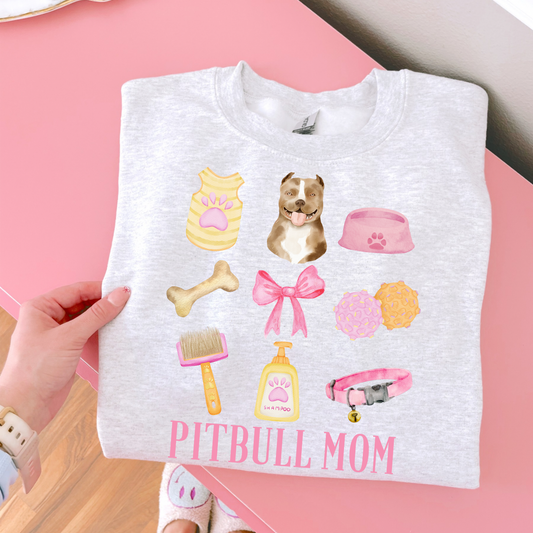 Pitbull Mom Pink Collage DTF Transfer