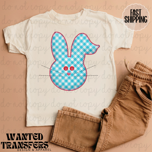 Plaid Bunny DTF Transfer