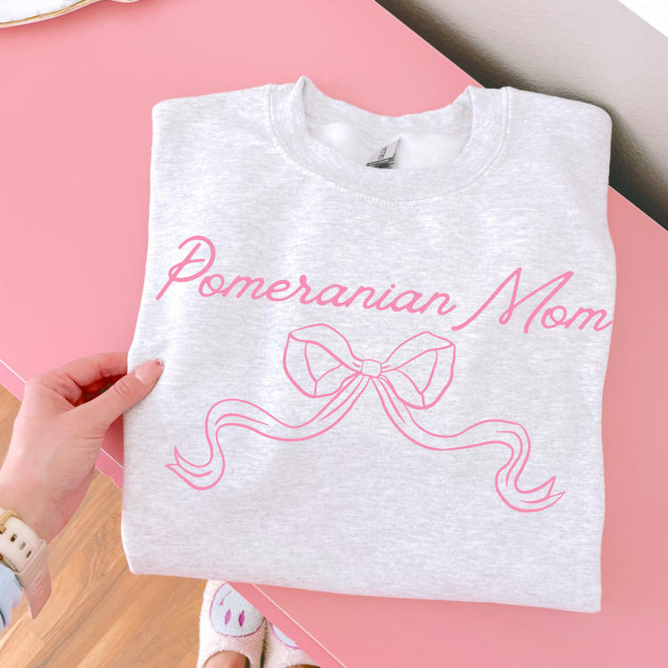Pomeranian Mom Pink Coquette DTF Transfer