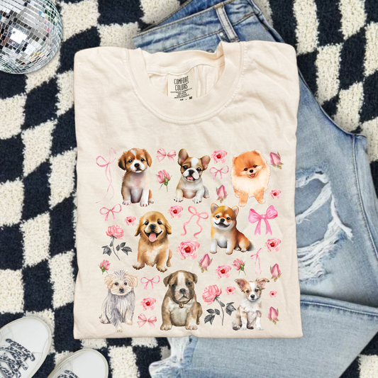 Puppies Pink Coquette DTF Transfer