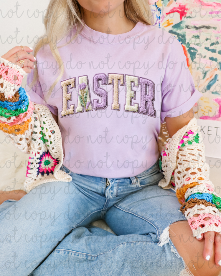 Purple Easter Chenille DTF Transfer