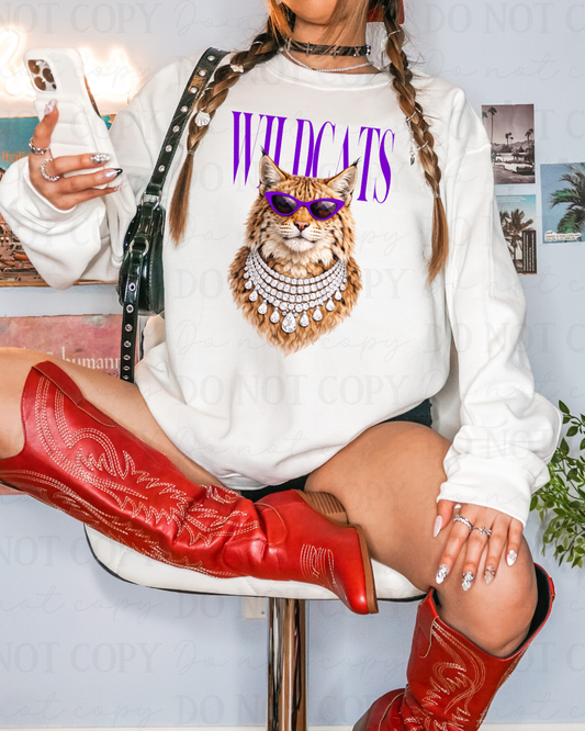 Purple Wildcats DTF Transfer