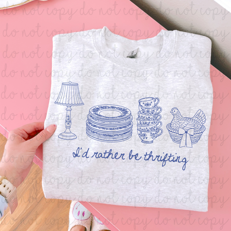 I'd Rather Be Thrifting (Blue) DTF Transfer