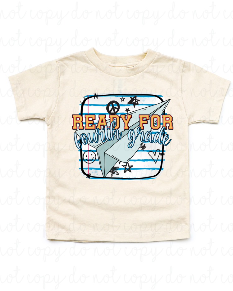 Ready For Fourth Grade Paper Airplane DTF Transfer